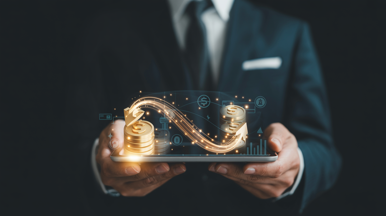 Digital banking and fund transfer concept showing seamless withdrawal processing